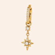Ma boutique Astre interchangeable gold star earring charm with clear stones set in stainless steel