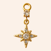 Ma boutique Astre gold star earring charm made of stainless steel with clear crystal stones.