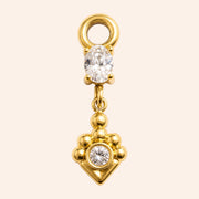 Ma boutique Joyau interchangeable gold earring charm with clear stones and stainless steel finish
