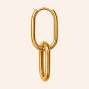 Ma boutique Lien gold stainless steel oval link interchangeable earring charm with a minimalist design