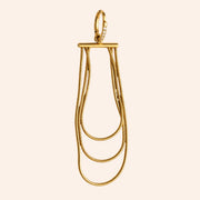 Ma boutique Ondine gold interchangeable earring charm featuring long, layered snake chains in stainless steel.