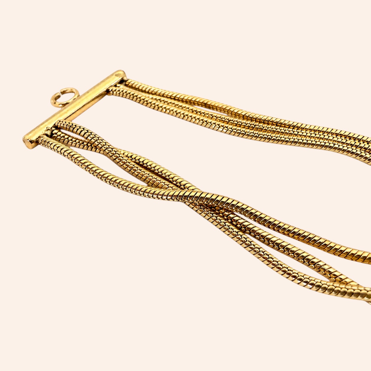 Ma boutique Ondine gold-toned stainless steel interchangeable earring charm with a long, airy, multi-strand design.
